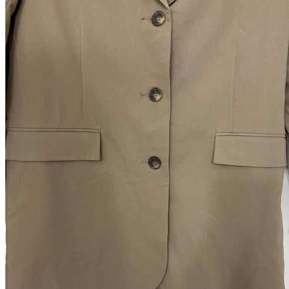 TOPSHOP NWT Tan Long Line Belted Button Down Blazer 8 - Picture 10 of 12